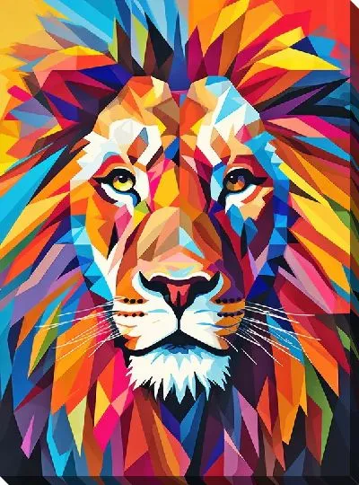 Картина маслом Лев №1021