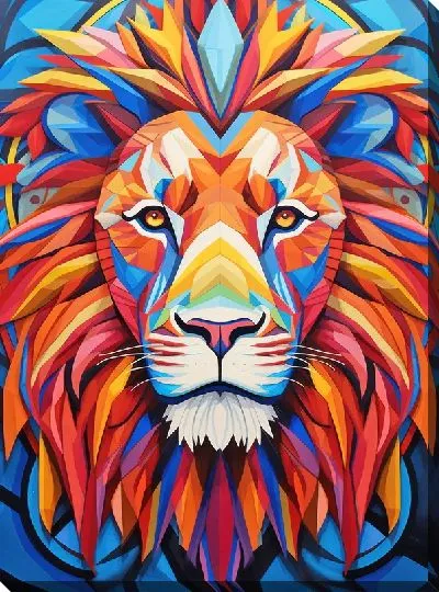 Картина маслом Лев №103