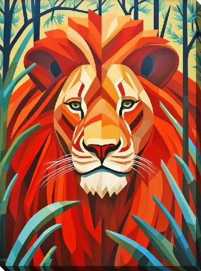 Картина маслом Лев №104