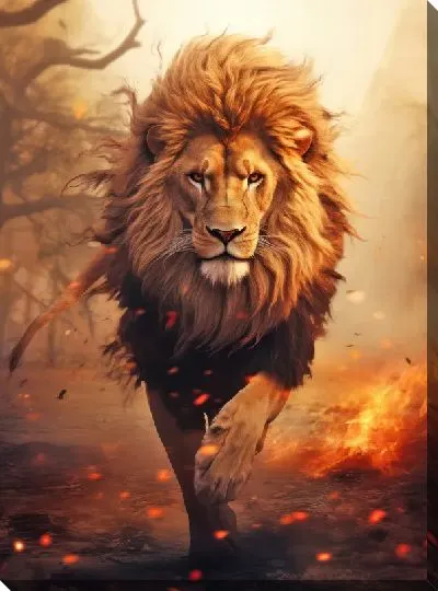 Картина маслом Лев №105