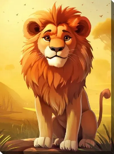 Картина маслом Лев №106