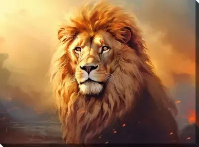 Картина маслом Лев №107