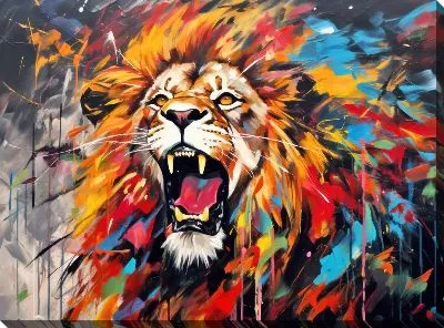 Картина маслом Лев №110