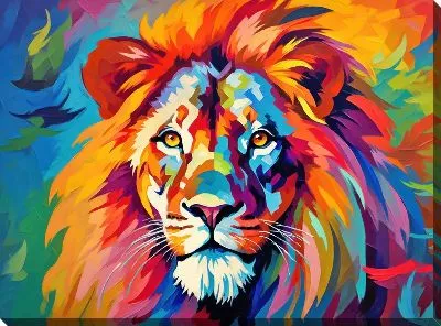 Картина маслом Лев №112