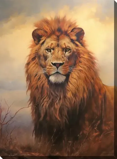 Картина маслом Лев №1211