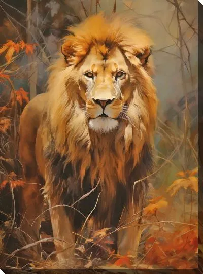 Картина маслом Лев №122