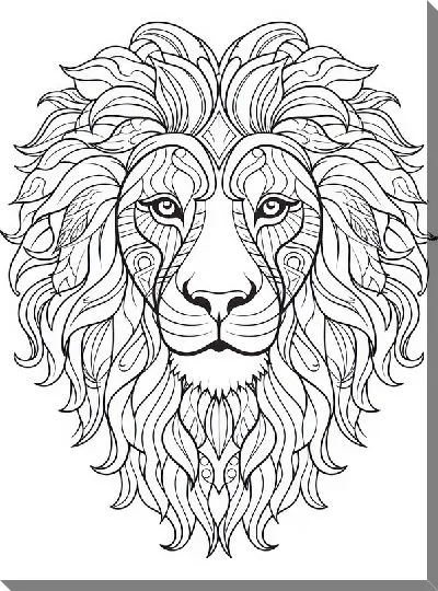 Картина маслом Лев №124