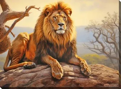 Картина маслом Лев №125