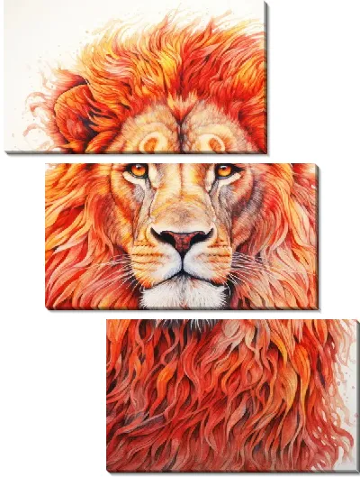 Модульная картина Лев №126