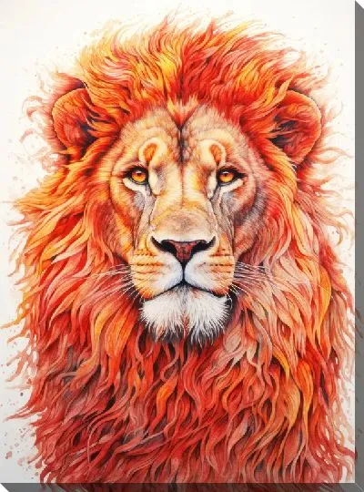 Картина маслом Лев №126