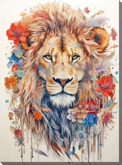 Картина маслом Лев №127