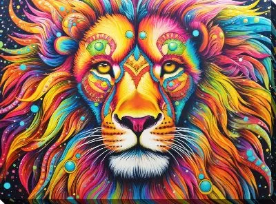 Картина маслом Лев №128