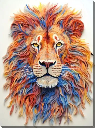 Картина маслом Лев №129