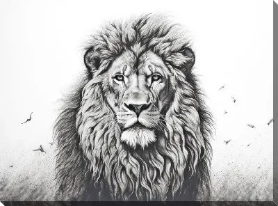 Картина маслом Лев №130