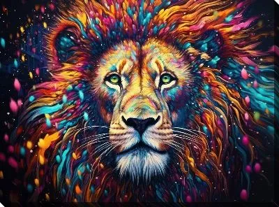 Картина маслом Лев №132