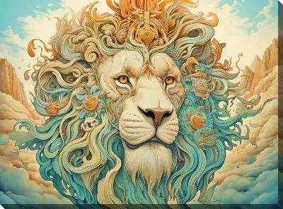 Картина маслом Лев №150