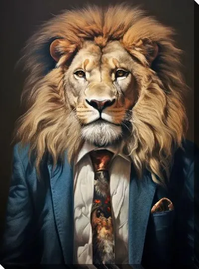 Картина маслом Лев №1511