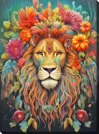 Картина маслом Лев №152