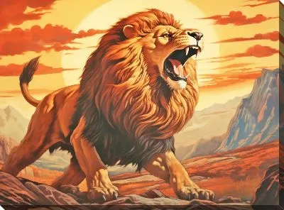 Картина маслом Лев №153