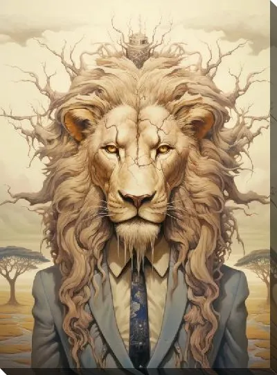 Картина маслом Лев №154