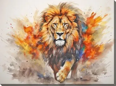 Картина маслом Лев №160