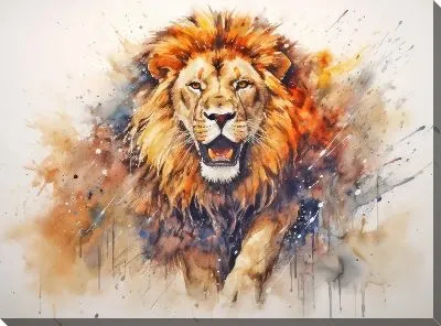 Картина маслом Лев №162