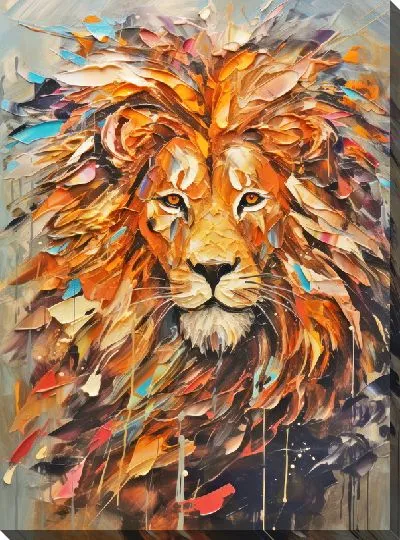Картина маслом Лев №164
