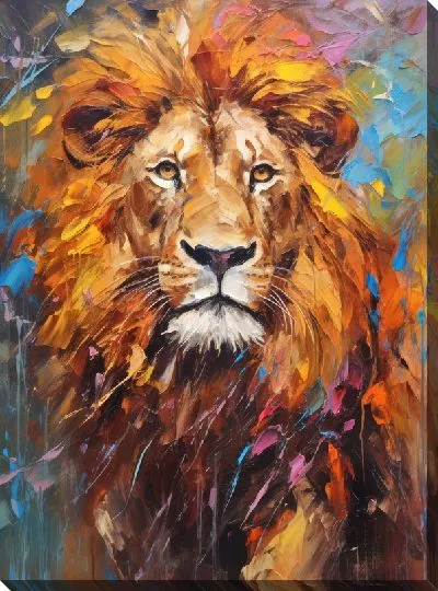 Картина маслом Лев №165