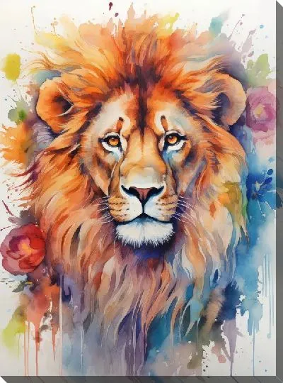 Картина маслом Лев №166