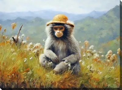 Картина маслом Обезьяна №37