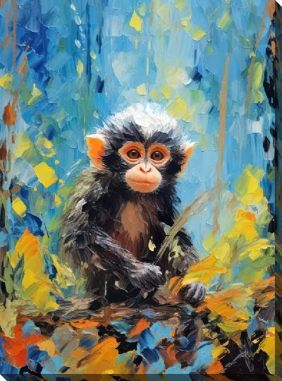 Картина маслом Обезьяна №38