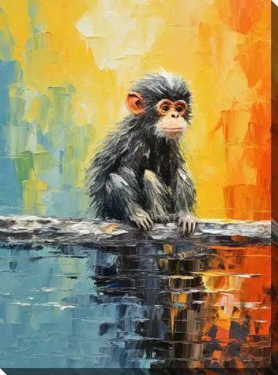 Картина маслом Обезьяна №42