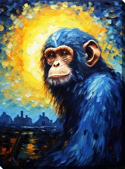 Картина маслом Обезьяна №61