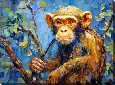 Картина маслом Обезьяна №63