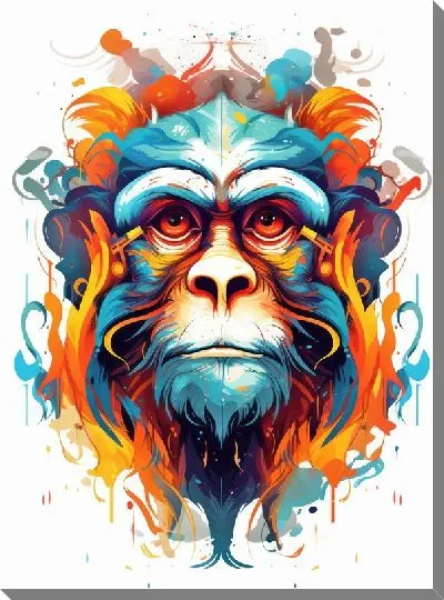 Картина маслом Обезьяна №82