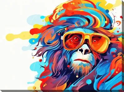 Картина маслом Обезьяна №84