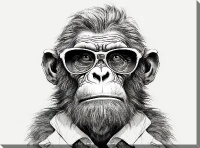 Картина маслом Обезьяна №98