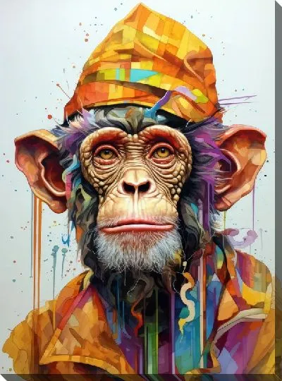 Картина маслом Обезьяна №101