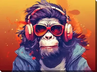 Картина маслом Обезьяна №107