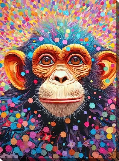 Картина маслом Обезьяна №116