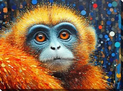 Картина маслом Обезьяна №117