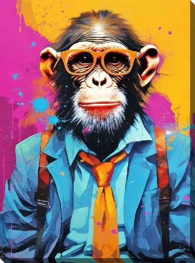 Картина маслом Обезьяна №124