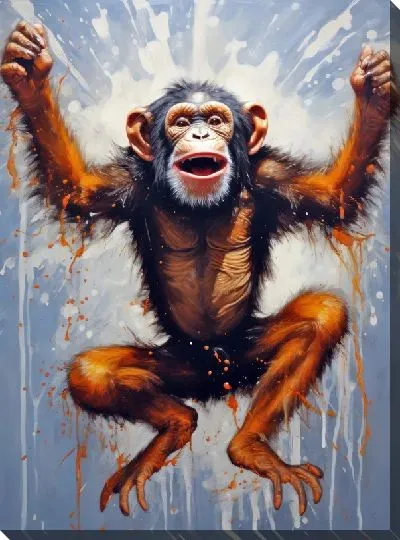 Картина маслом Обезьяна №134