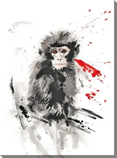 Картина маслом Обезьяна №136