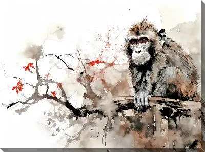 Картина маслом Обезьяна №137