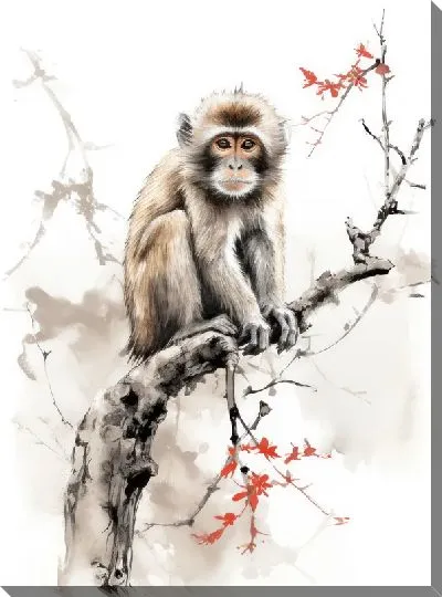 Картина маслом Обезьяна №140