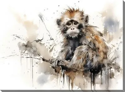 Картина маслом Обезьяна №141