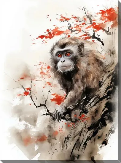 Картина маслом Обезьяна №142