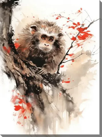 Картина маслом Обезьяна №144