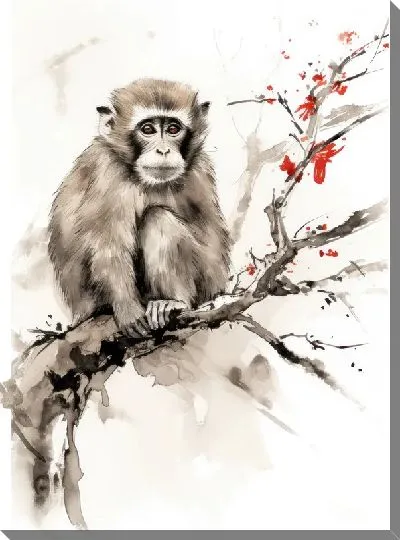 Картина маслом Обезьяна №146